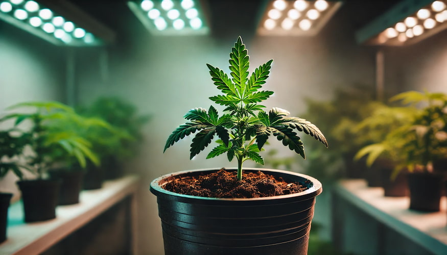 Up-potting cannabis clones