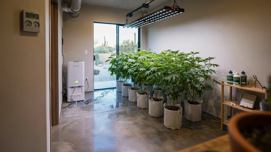 Indoor cannabis grow setup in Arizona
