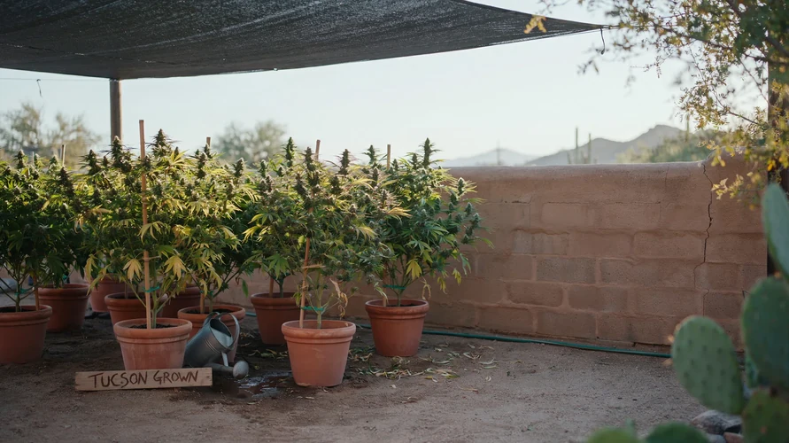 Outdoor cannabis garden in Arizona