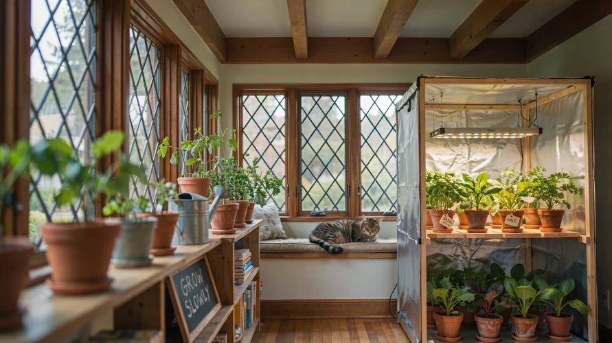Indoor cannabis grow setup in California