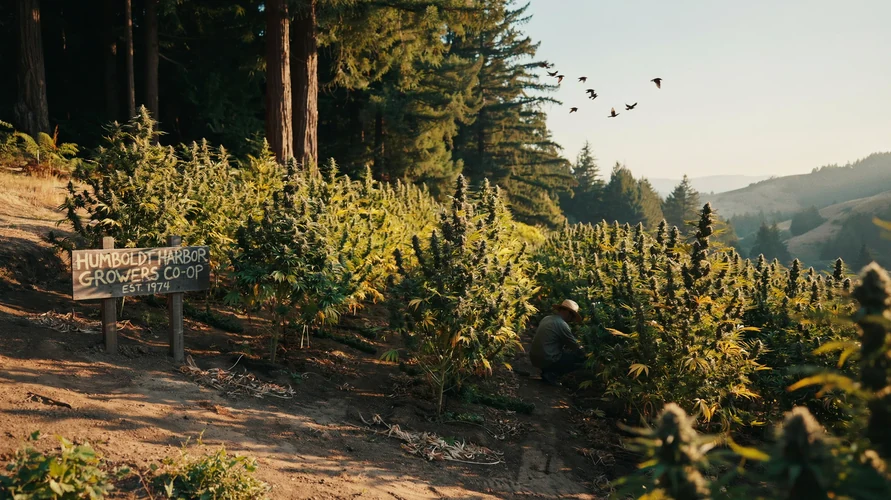 Outdoor cannabis garden in California