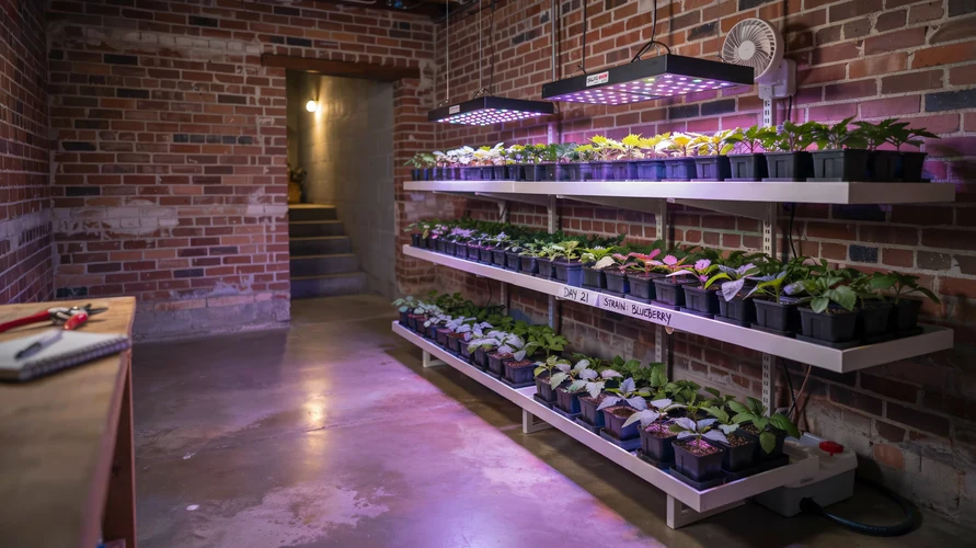 Indoor cannabis grow setup in Colorado