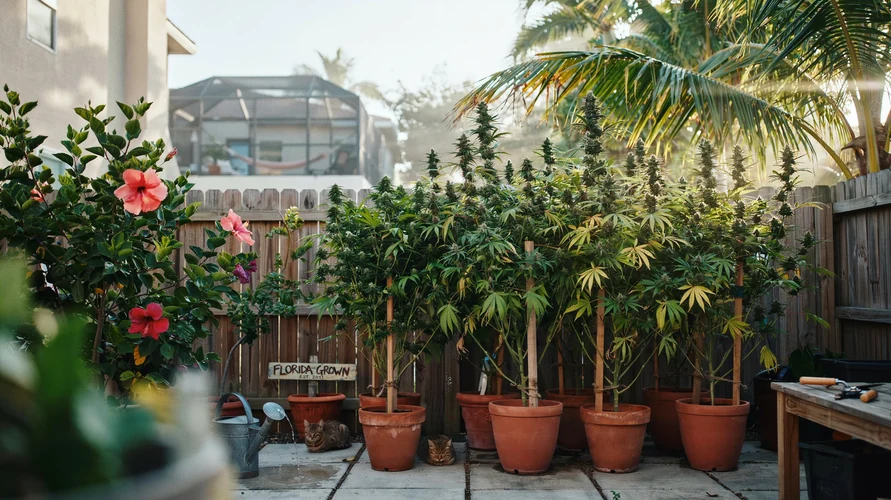 Outdoor cannabis garden in Florida