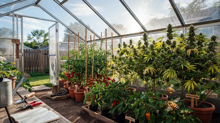 Outdoor cannabis garden in Illinois