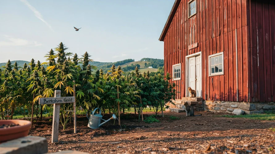 Outdoor cannabis garden in Massachusetts