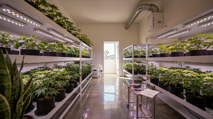 Indoor cannabis grow setup in Nevada