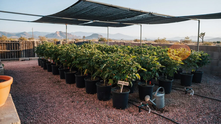 Outdoor cannabis garden in Nevada