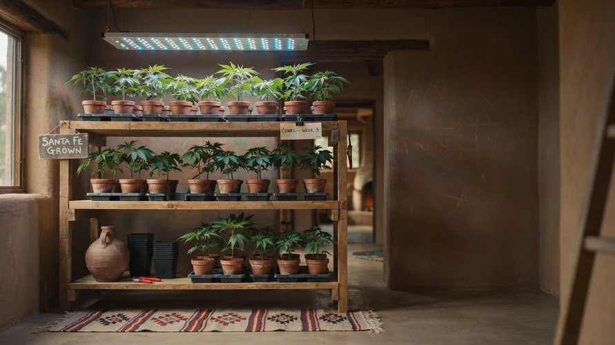 Indoor cannabis grow setup in New Mexico