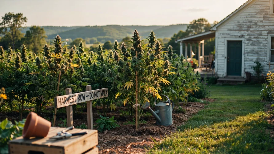 Outdoor cannabis garden in New York