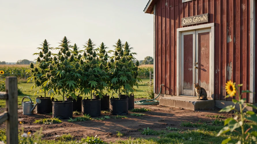 Outdoor cannabis garden in Ohio