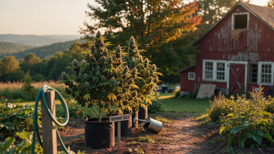Outdoor cannabis garden in Vermont