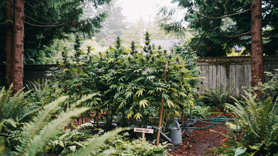 Outdoor cannabis garden in Washington